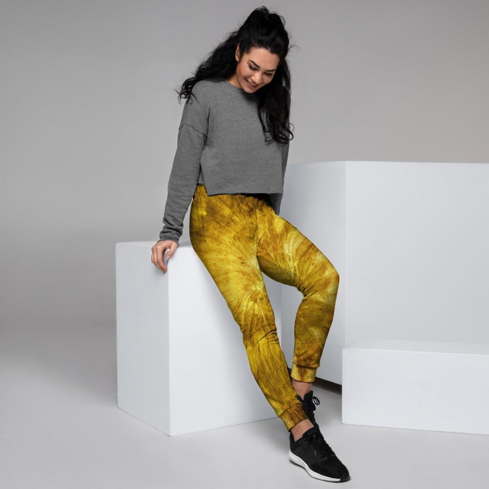 Gold Tie Dye Women's Joggers-grizzshop