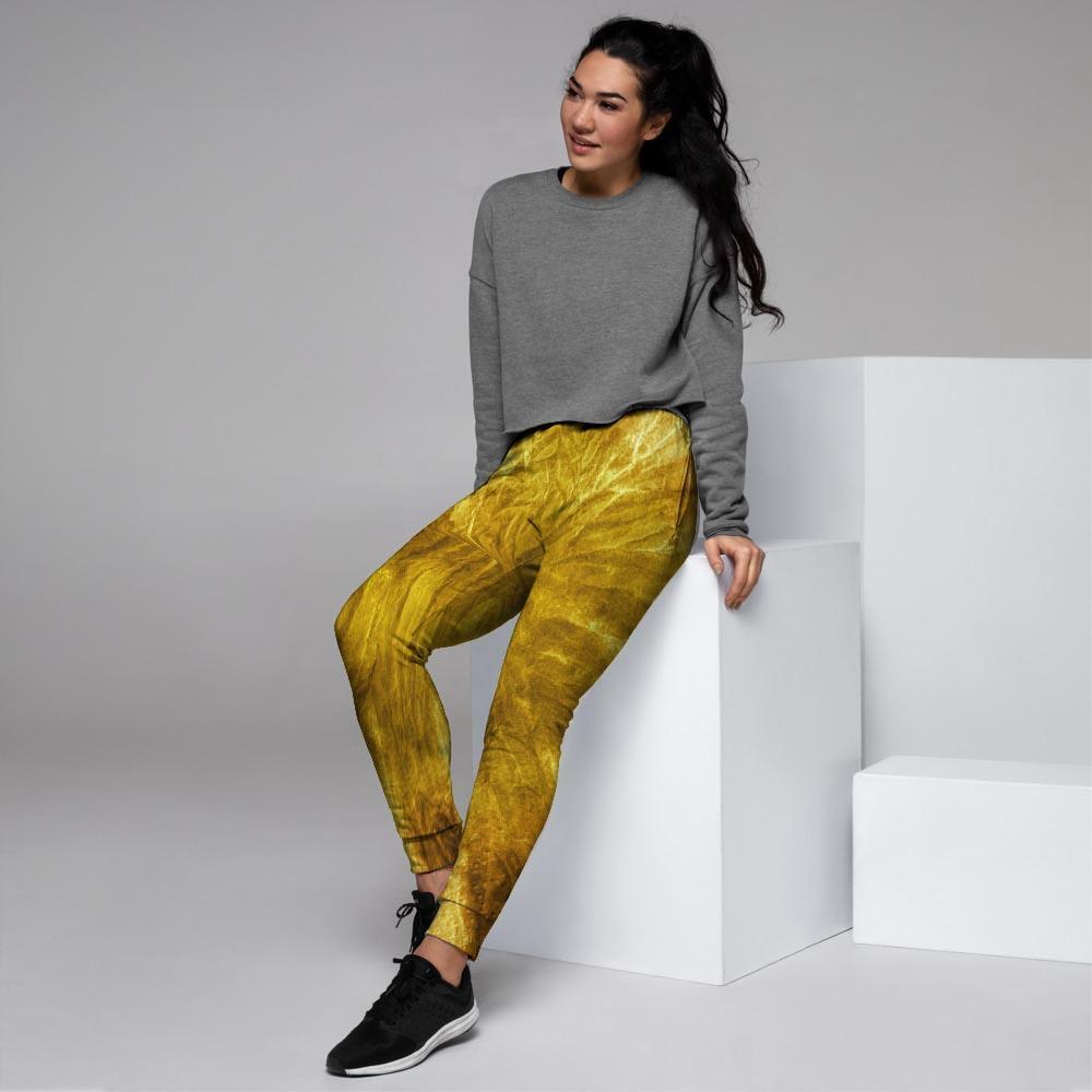 Gold Tie Dye Women's Joggers-grizzshop