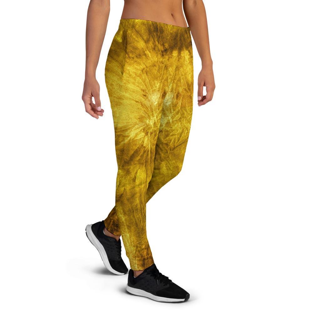 Gold Tie Dye Women's Joggers-grizzshop