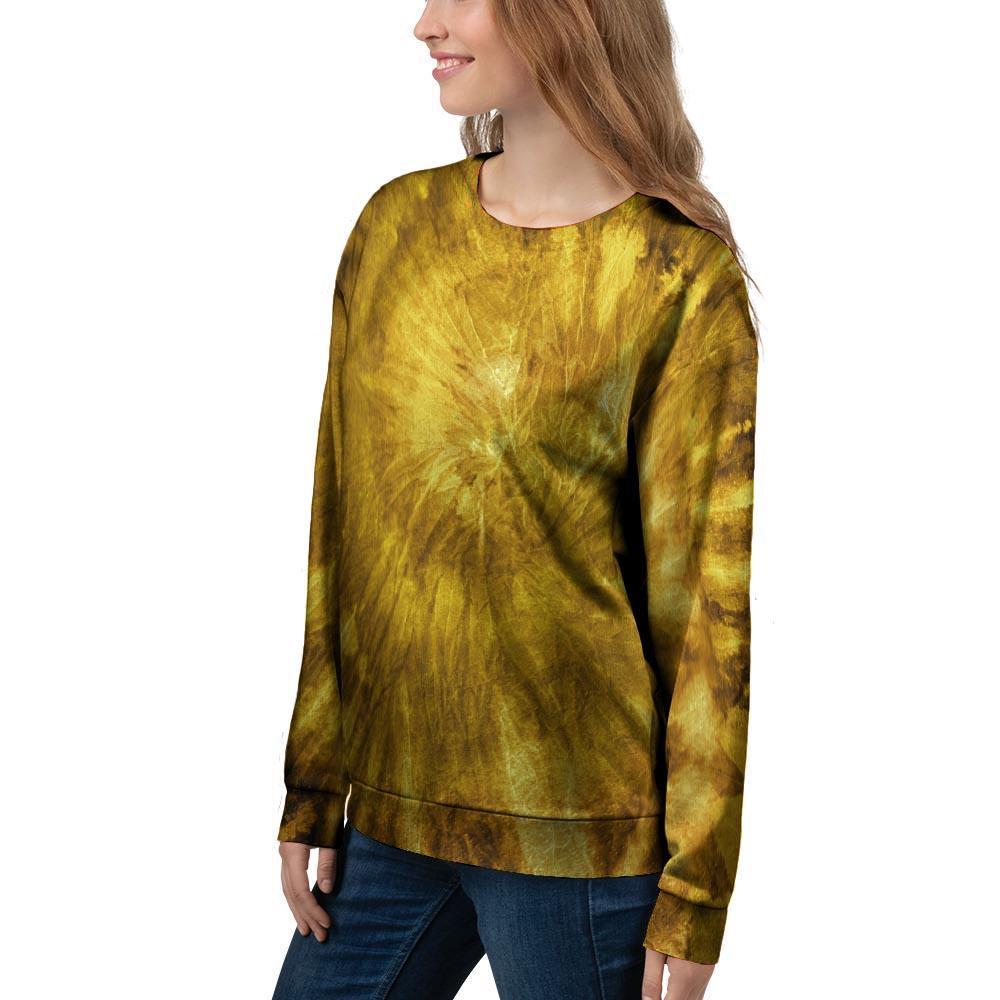 Gold Tie Dye Women's Sweatshirt-grizzshop