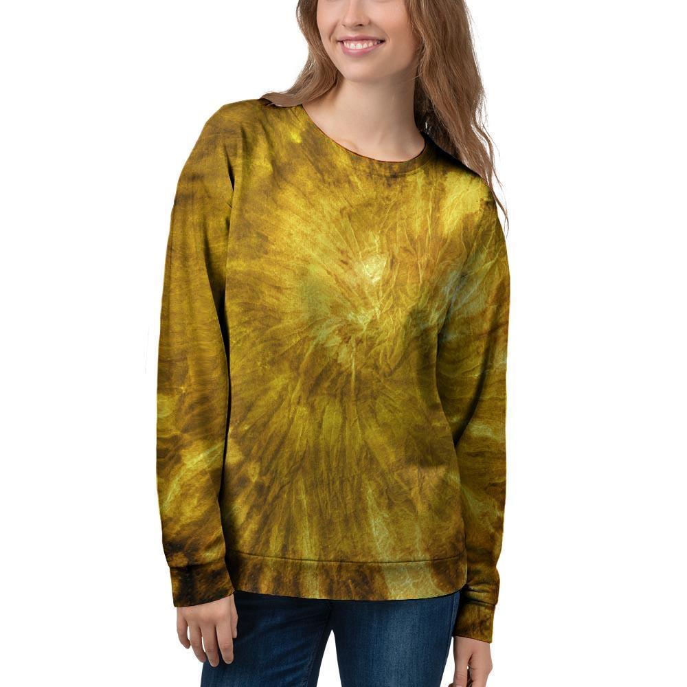 Gold Tie Dye Women's Sweatshirt-grizzshop