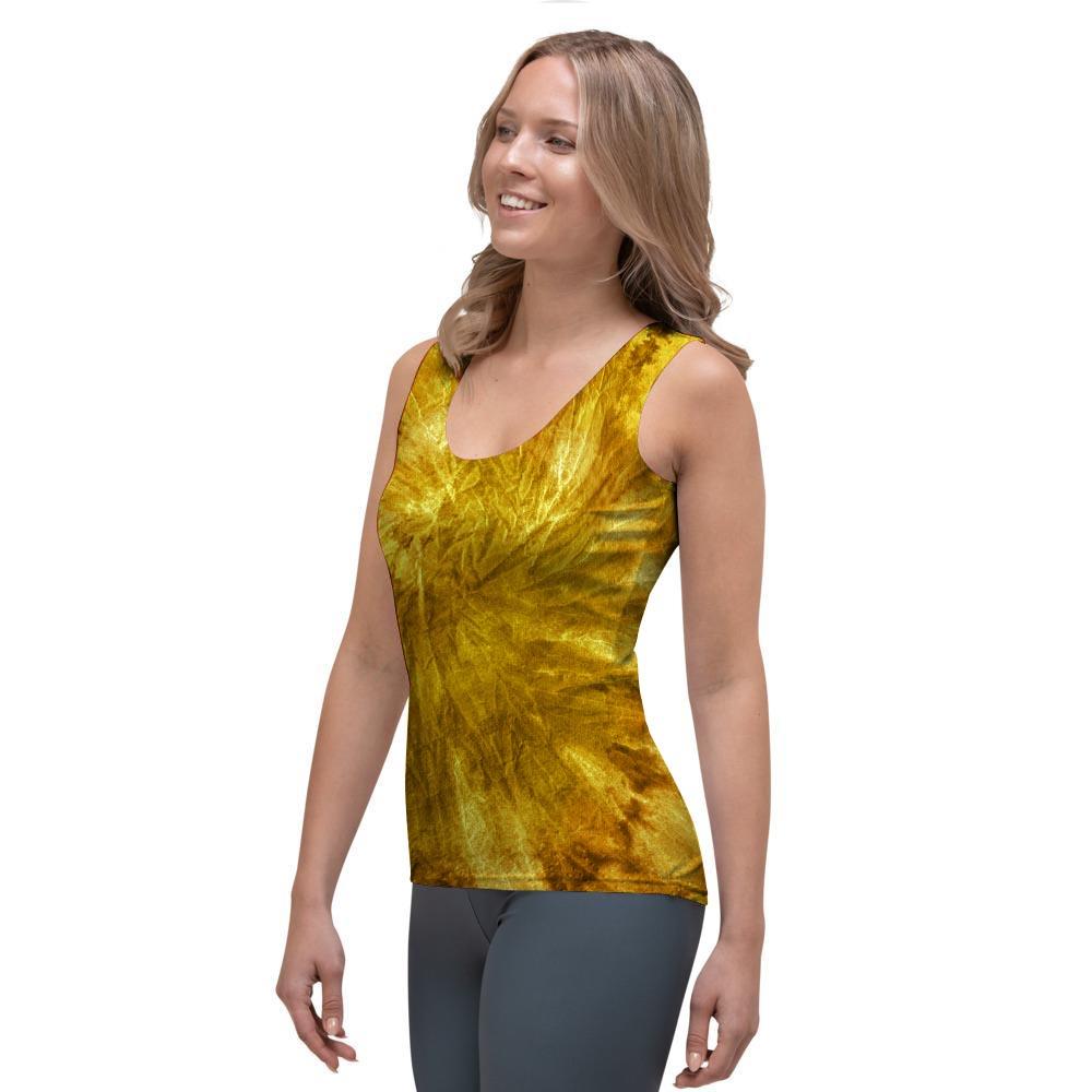 Gold Tie Dye Women's Tank Top-grizzshop