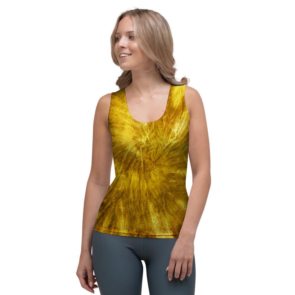 Gold Tie Dye Women's Tank Top-grizzshop