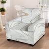 Gold White Marble Armchair Cover-grizzshop