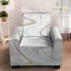 Gold White Marble Armchair Cover-grizzshop