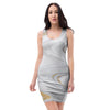 Gold White Marble Bodycon Dress-grizzshop