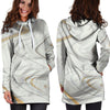 Gold White Marble Hoodie Dress-grizzshop