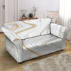 Gold White Marble Loveseat Cover-grizzshop