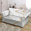 Gold White Marble Loveseat Cover-grizzshop