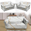 Gold White Marble Loveseat Cover-grizzshop