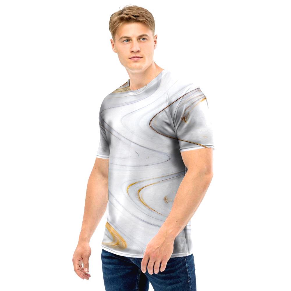 Gold White Marble Men T Shirt-grizzshop