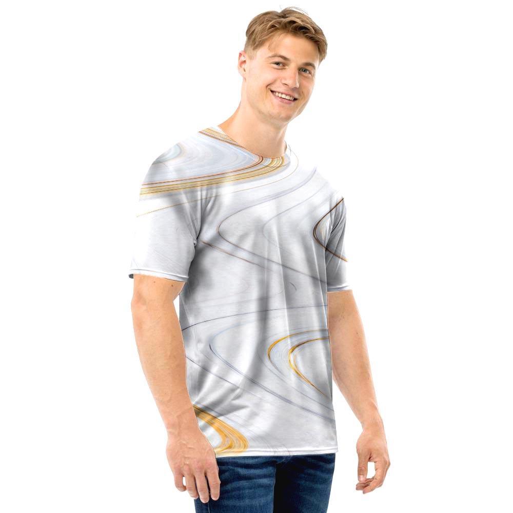 Gold White Marble Men T Shirt-grizzshop