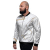 Gold White Marble Men's Bomber Jacket-grizzshop