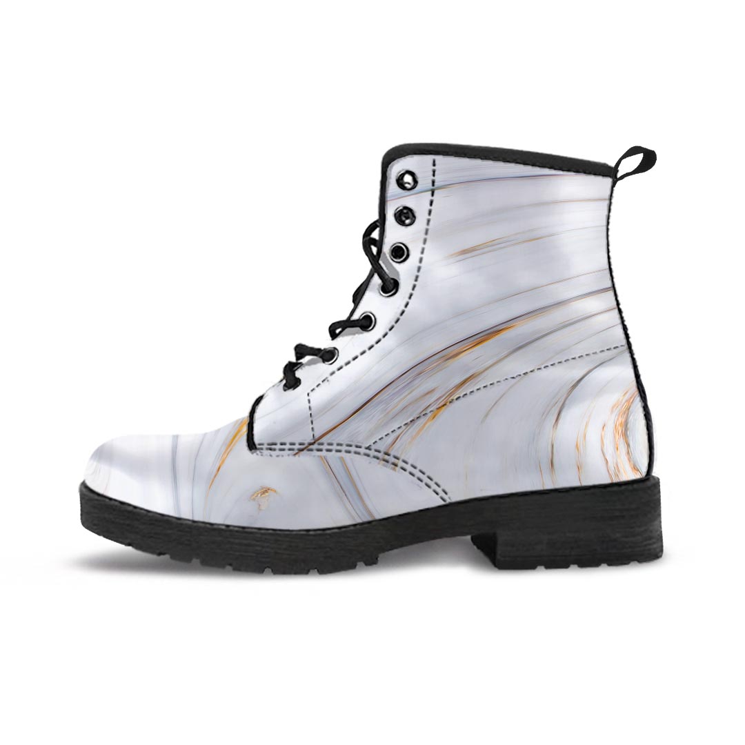 Gold White Marble Men's Boots-grizzshop