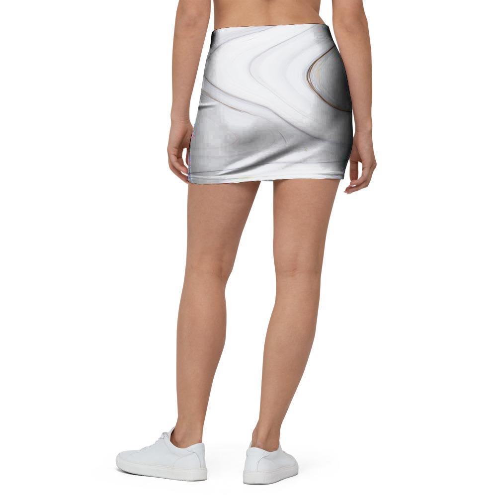 Gold White Marble Mini Skirt-grizzshop