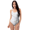 Gold White Marble One Piece Swimsuite-grizzshop