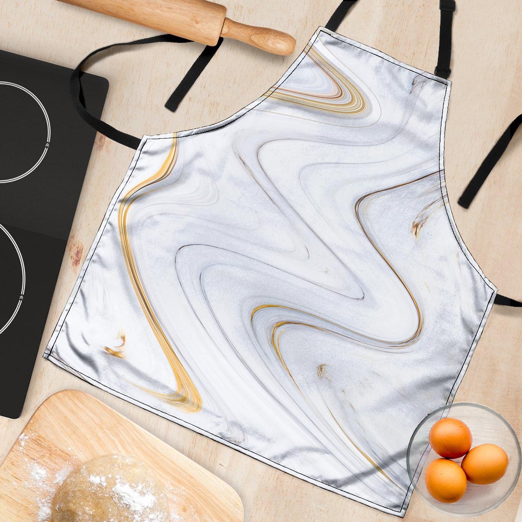 Gold White Marble Women's Apron-grizzshop