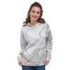 Gold White Marble Women's Hoodie-grizzshop