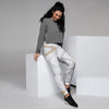 Gold White Marble Women's Joggers-grizzshop