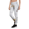 Gold White Marble Women's Leggings-grizzshop