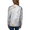 Gold White Marble Women's Sweatshirt-grizzshop