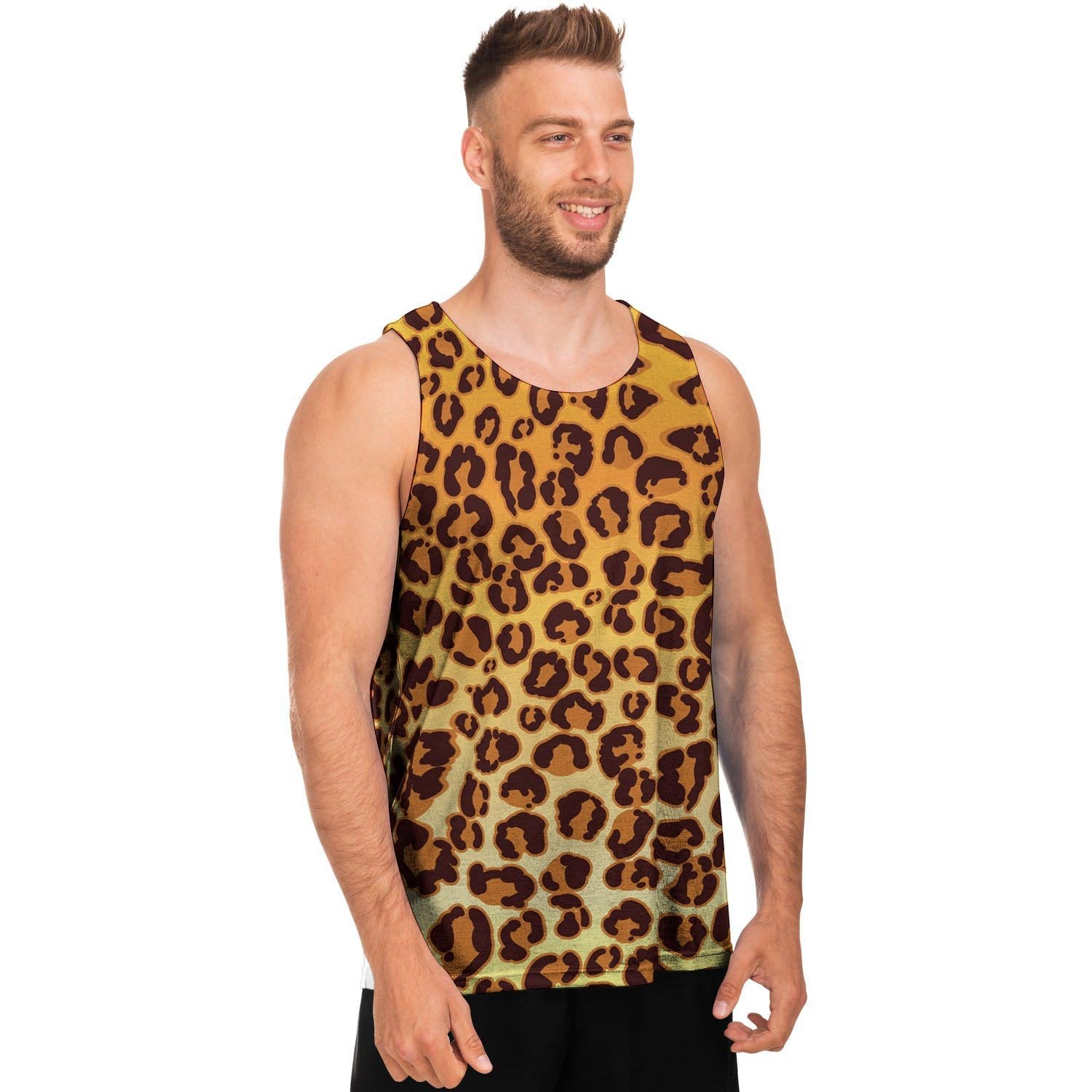 Gold Leopard Men's Tank Tops-grizzshop