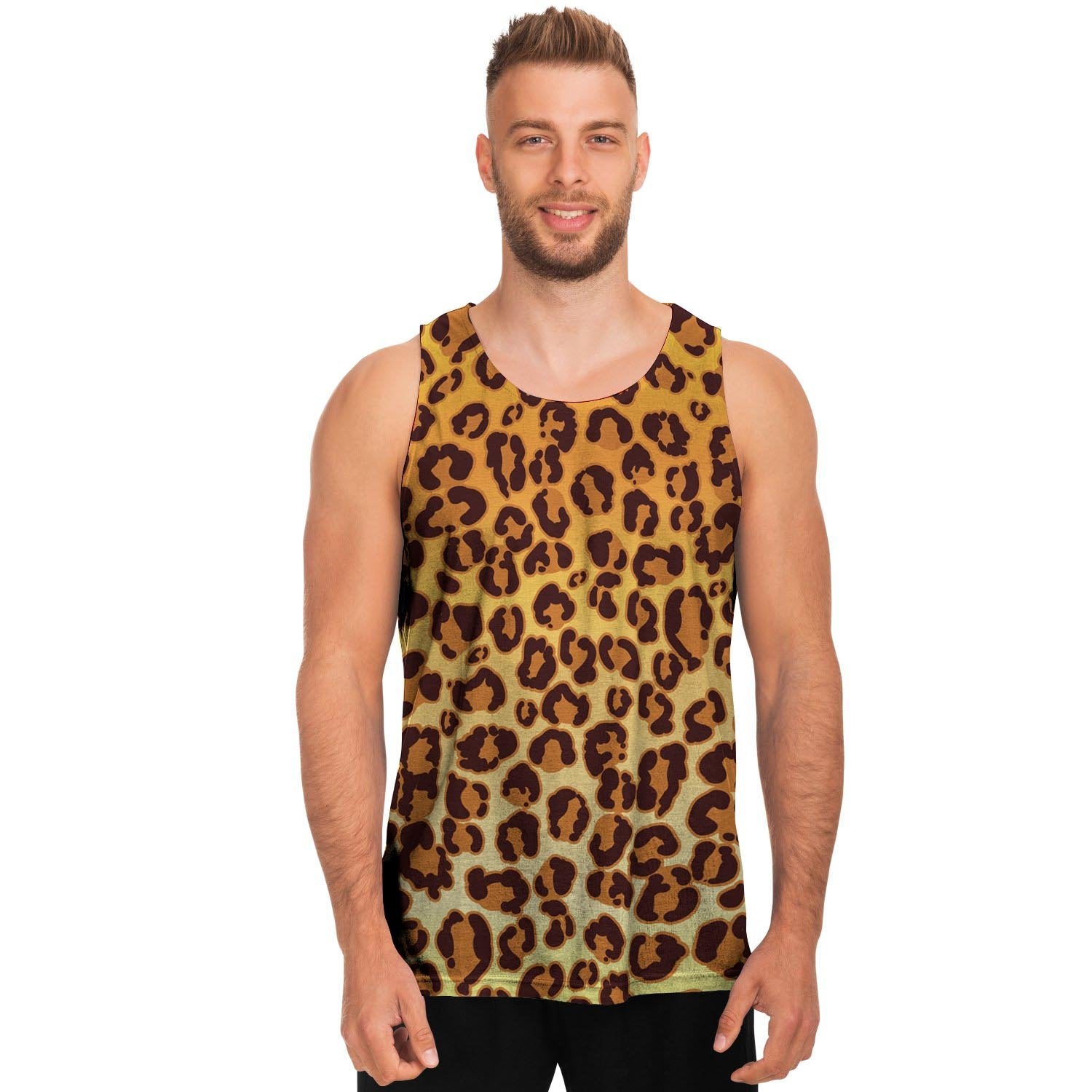 Gold Leopard Men's Tank Tops-grizzshop