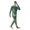 Golden And Green Marble Textue Print Men's Pajamas-grizzshop