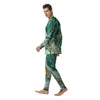 Golden And Green Marble Textue Print Men's Pajamas-grizzshop