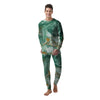 Golden And Green Marble Textue Print Men's Pajamas-grizzshop