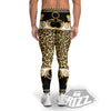 Golden Baroque And Leopard Print Men's Leggings-grizzshop