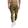 Golden Baroque Leopard Skin Print Men's Leggings-grizzshop