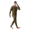 Golden Baroque Leopard Skin Print Men's Pajamas-grizzshop