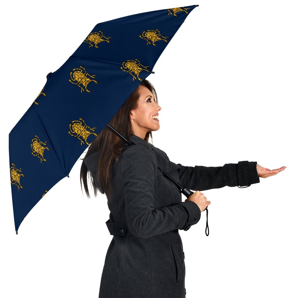 Golden Bug Pattern Print Automatic Foldable Umbrella-grizzshop