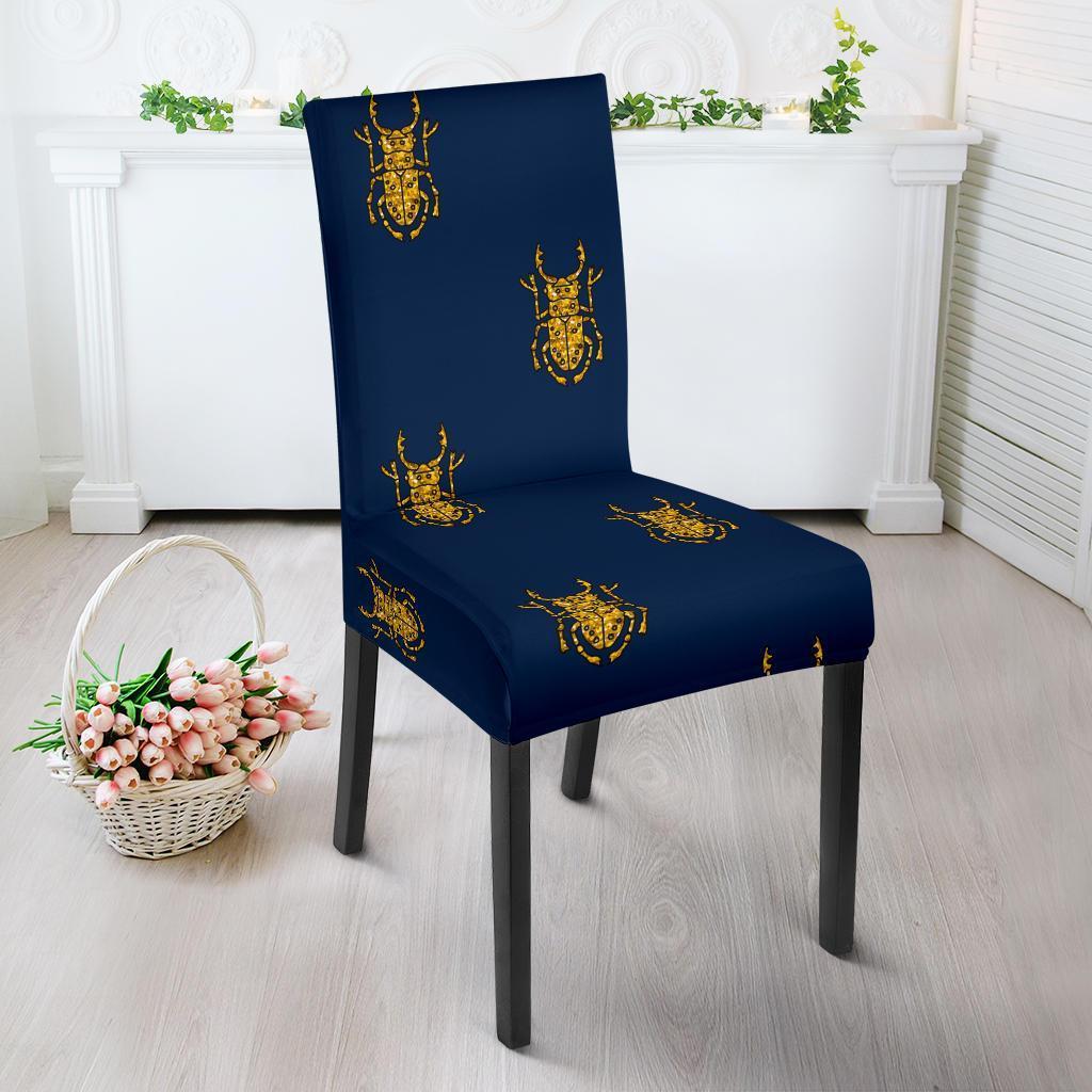 Golden Bug Pattern Print Chair Cover-grizzshop