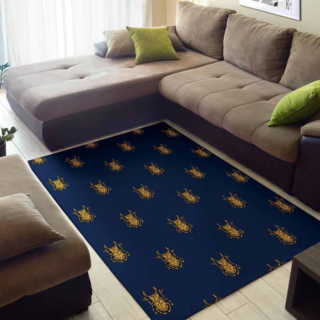 Golden Bug Pattern Print Floor Mat-grizzshop