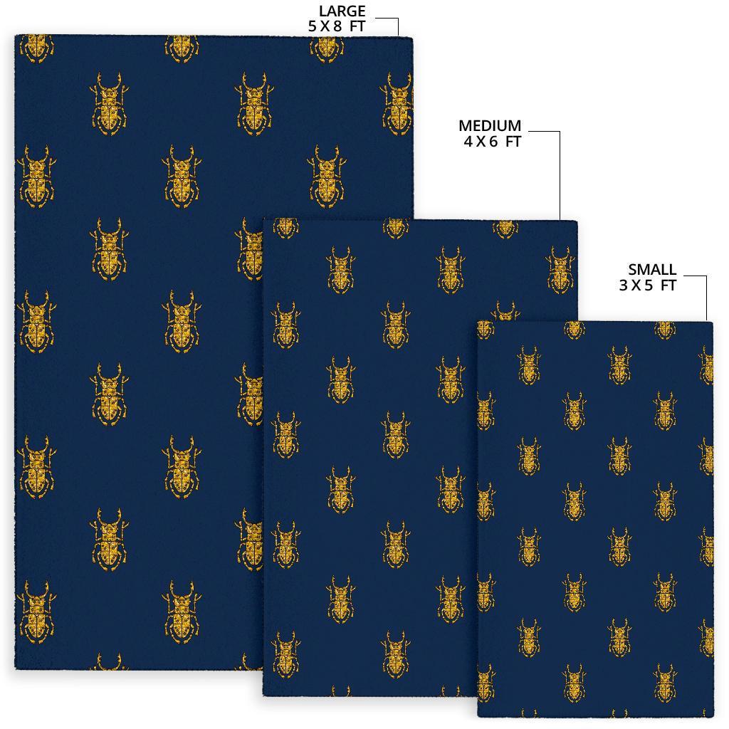 Golden Bug Pattern Print Floor Mat-grizzshop