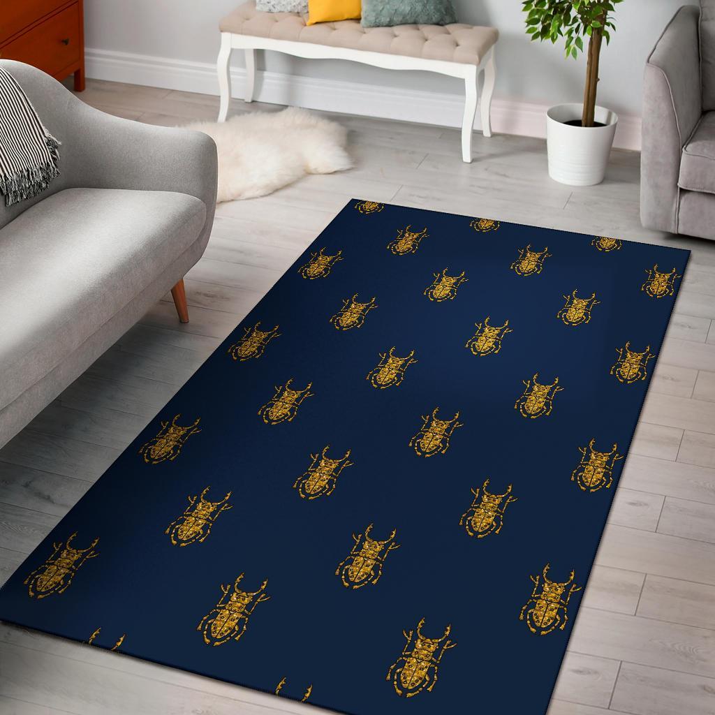 Golden Bug Pattern Print Floor Mat-grizzshop