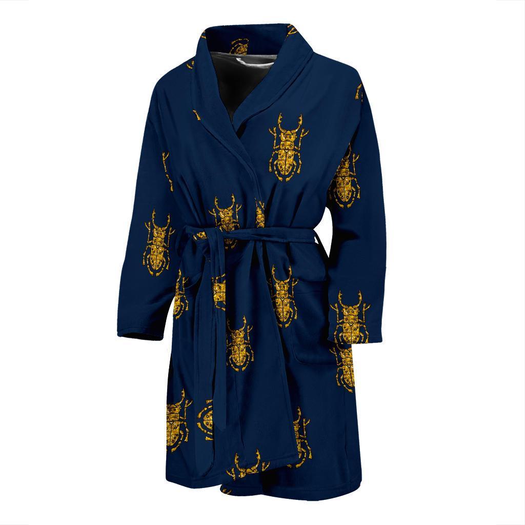 Golden Bug Pattern Print Men Long Robe-grizzshop