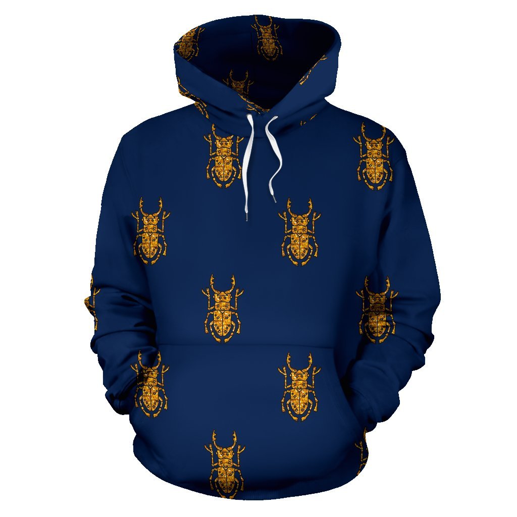 Golden Bug Pattern Print Men Women Pullover Hoodie-grizzshop