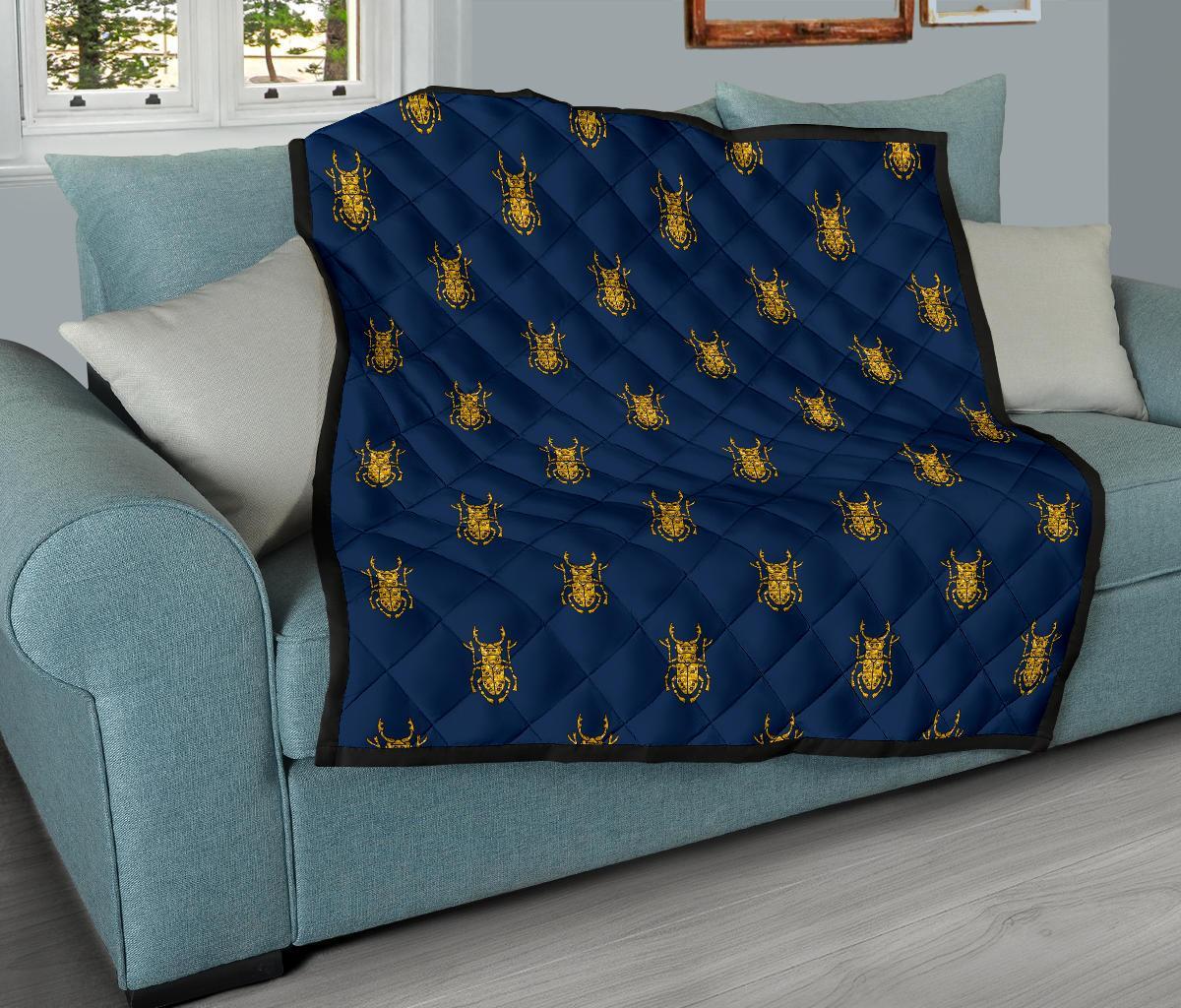 Golden Bug Pattern Print Quilt-grizzshop