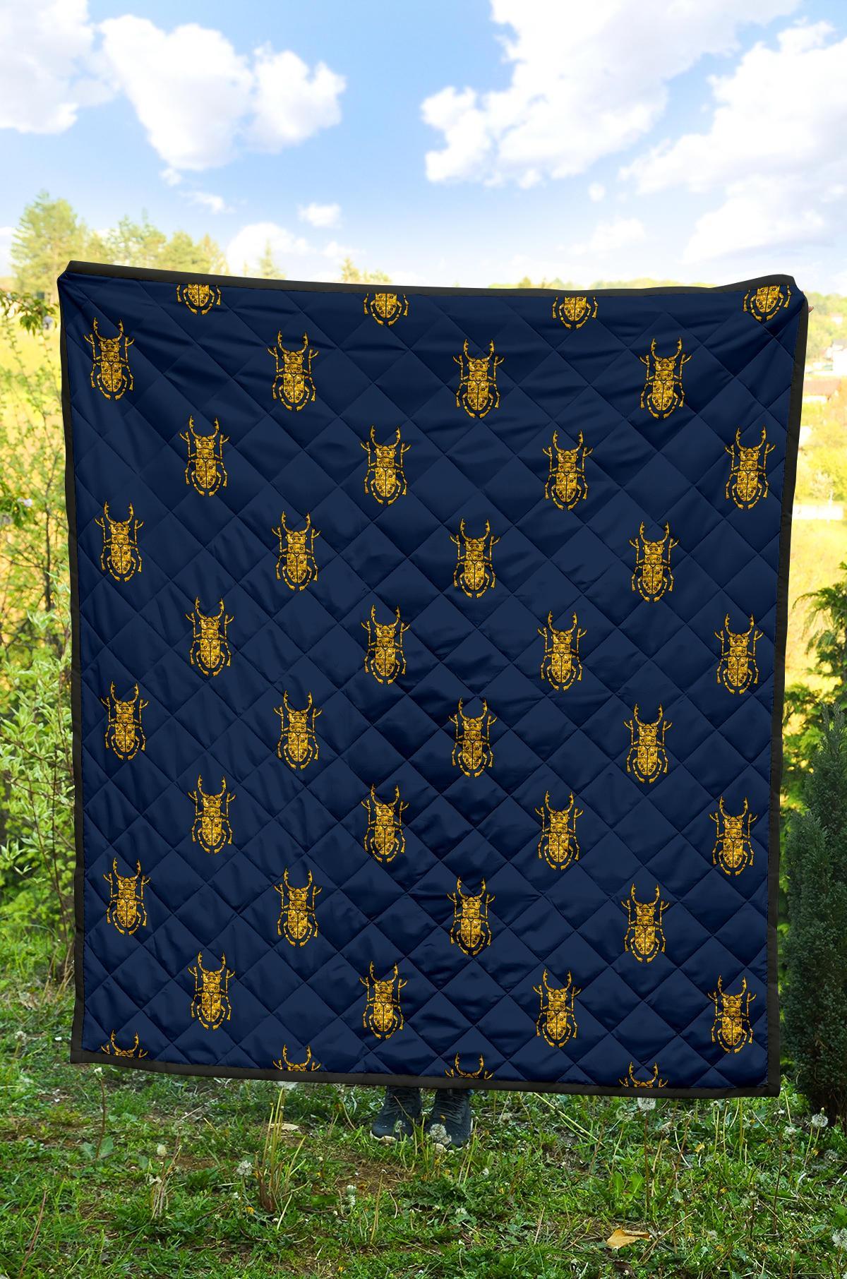 Golden Bug Pattern Print Quilt-grizzshop