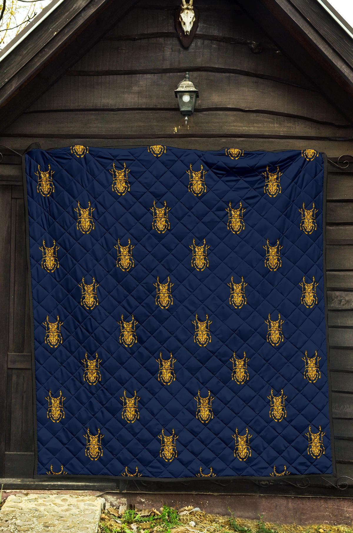 Golden Bug Pattern Print Quilt-grizzshop