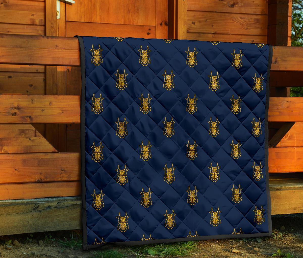 Golden Bug Pattern Print Quilt-grizzshop