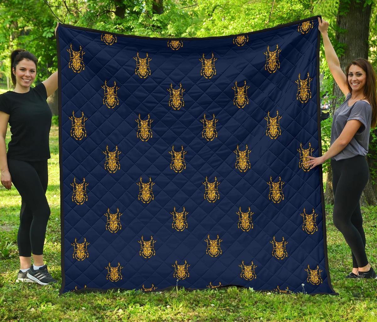 Golden Bug Pattern Print Quilt-grizzshop