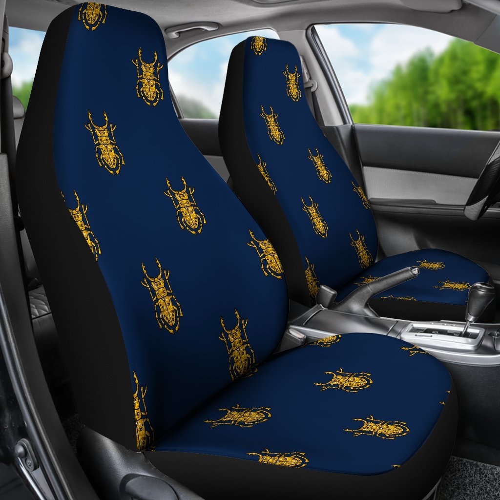 Golden Bug Pattern Print Universal Fit Car Seat Covers-grizzshop