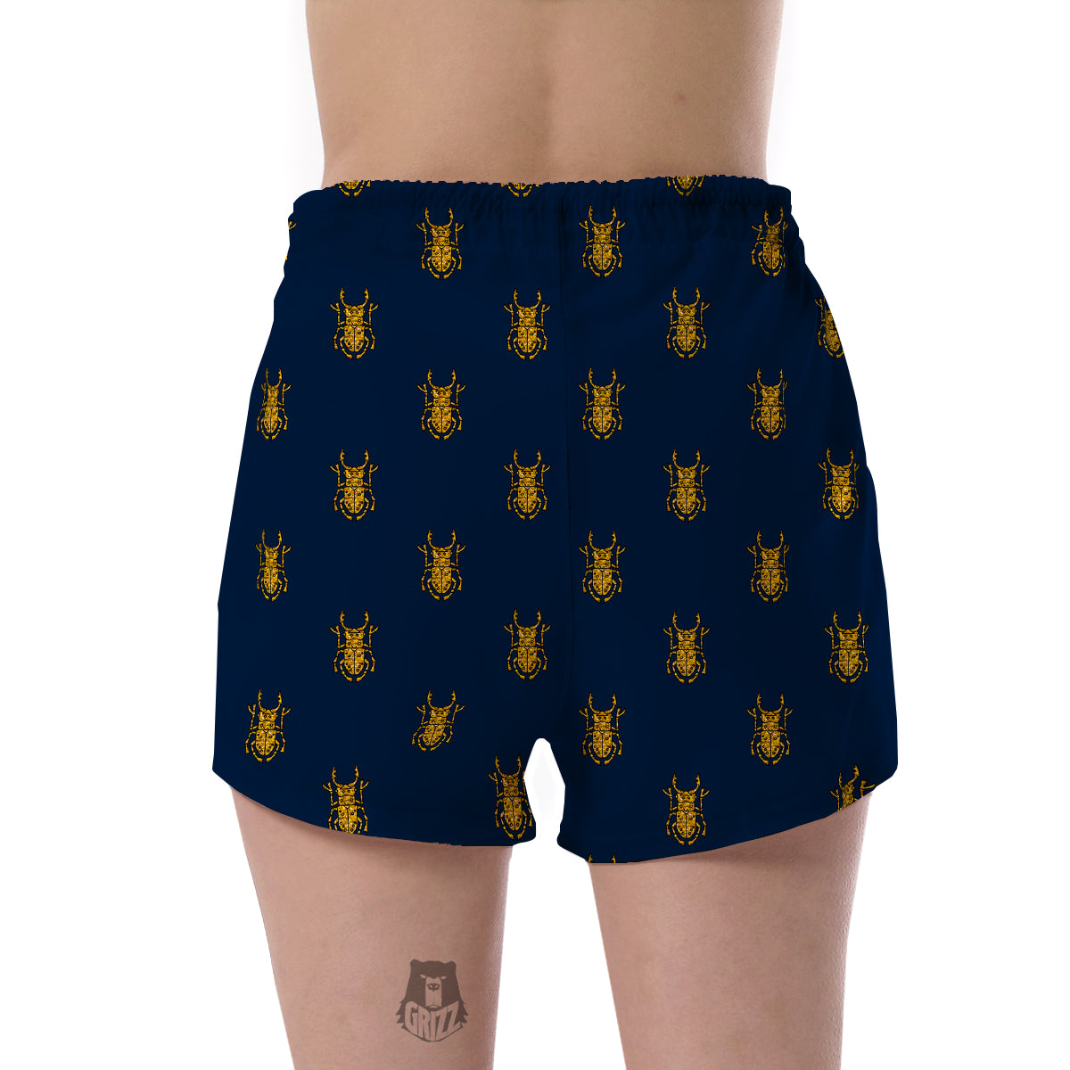 Golden Bug Pattern Print Women's Shorts-grizzshop