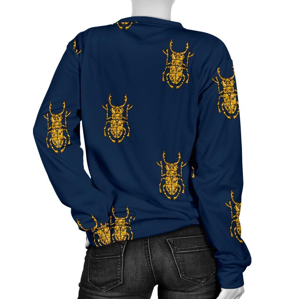 Golden Bug Pattern Print Women's Sweatshirt-grizzshop