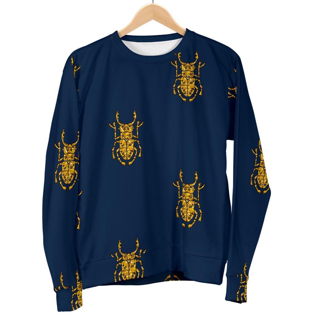 Golden Bug Pattern Print Women's Sweatshirt-grizzshop