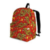 Golden Chinese Dragon Floral Print Backpack-grizzshop